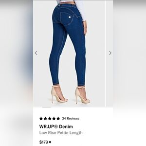 Freddy Low Rise Freddy WR.UP Jeans Women's Sz 8. Cotton/spandex. Suede Knees